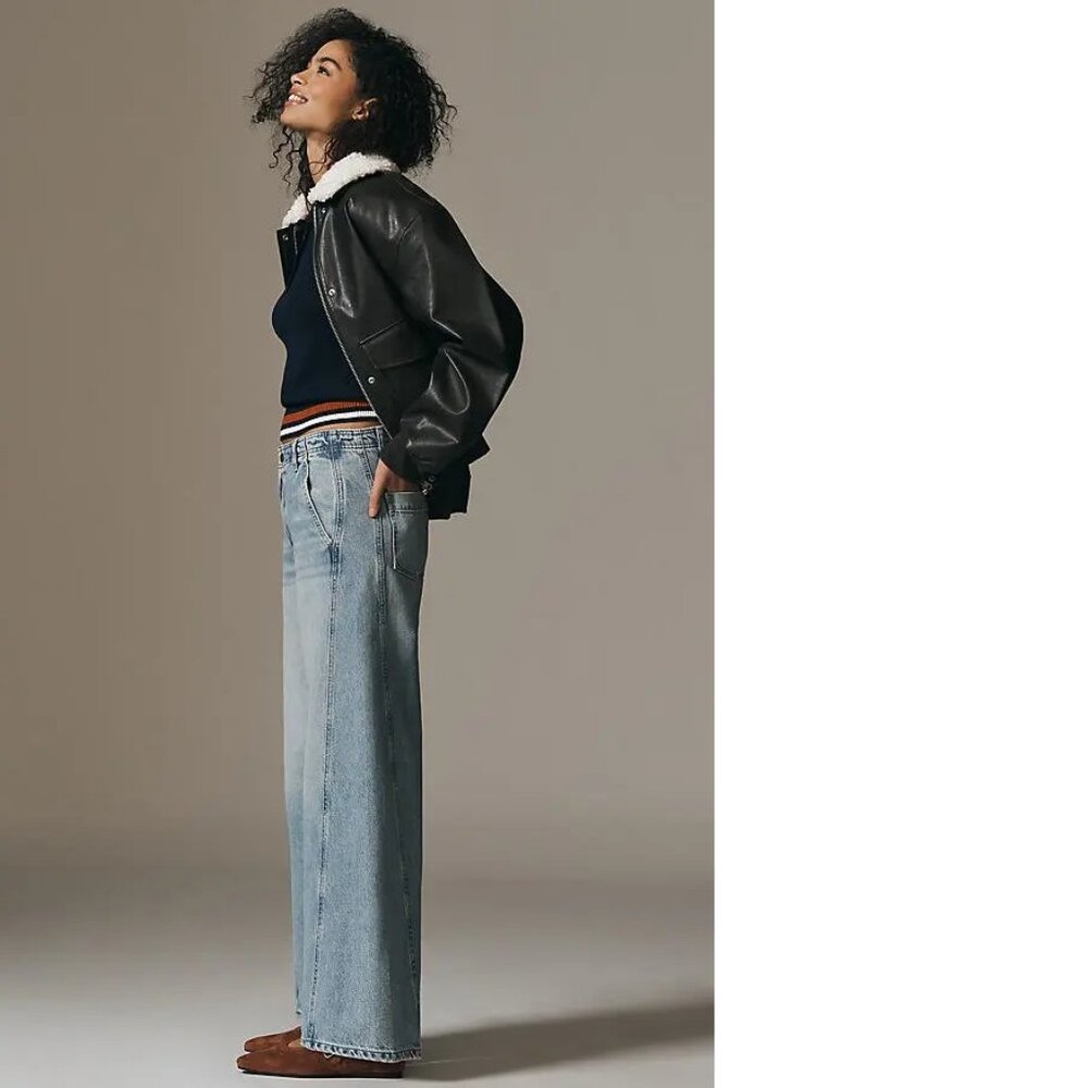 VIRAL! ANTHROPOLOGIE PILCRO THE LEX high rise relaxed taper jeans 29t or 26 - Picture 4 of 5